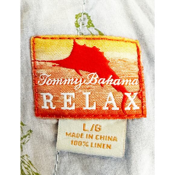Tommy Bahama Relax Mens Linen Denim Like Cargo Shorts Pockets Lightweight Summer - Picture 9 of 12